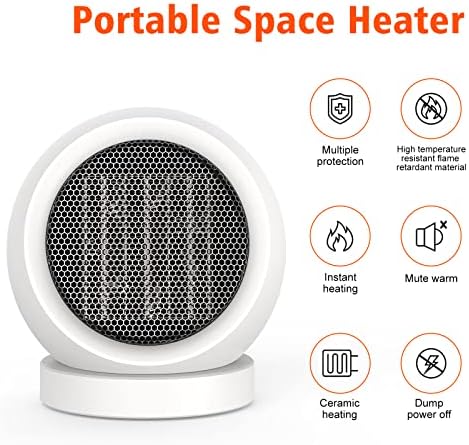 600W Energy Efficient Desktop Heater for Home Office and Bedroom Use