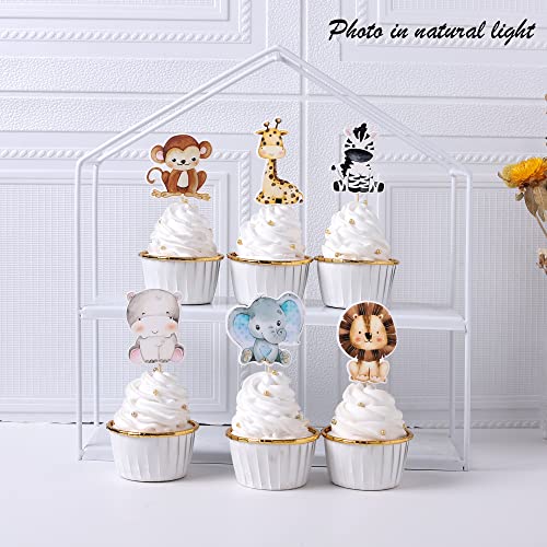 36PCS Jungle Animals Cupcake Toppers - Forest Theme Decor