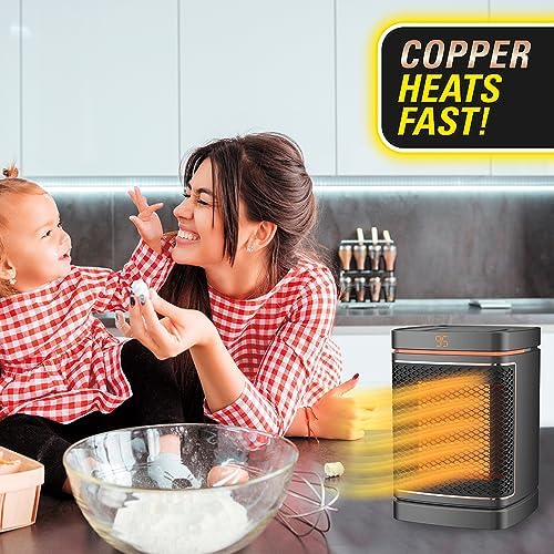 Ontel Copper Core Ceramic Space Heater 1500W Adjustable Thermostat