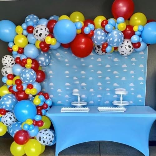 HILAVO 12 Inch Cow Cloud Balloons Set - 35PCS with 10M Ribbon