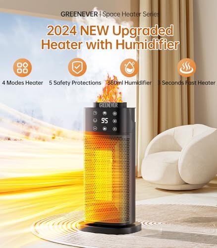GREENEVER Space Heater with Humidifier and Remote
