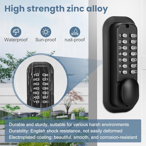 Casmer Double Sided Keyless Door Lock Black 1