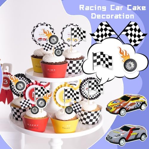 MEMOVAN Racing Car Cake Decorations 24PCS 1
