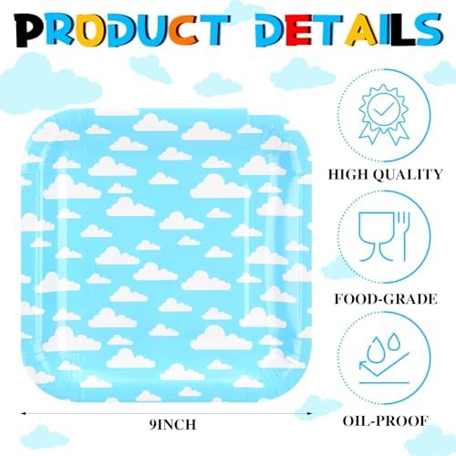 40 Pcs 9 Inch Cartoon Story Plates Party Decor