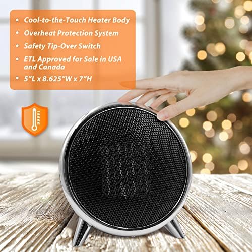 Comfort Zone 1500W Ceramic Space Heater with Thermostat and Safety Features