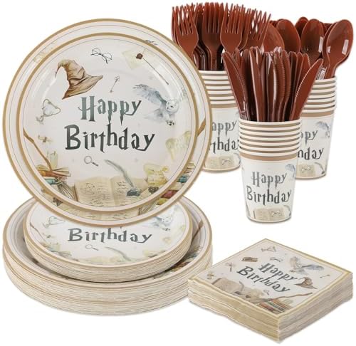Magical Wizard Party Plates Napkins Kit 210PCS