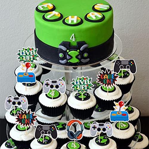Video Game Cupcake Toppers 36PCS for Party Decorations
