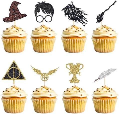 Wootkey 24 Pcs Wizard Cupcake Toppers Party Decorations