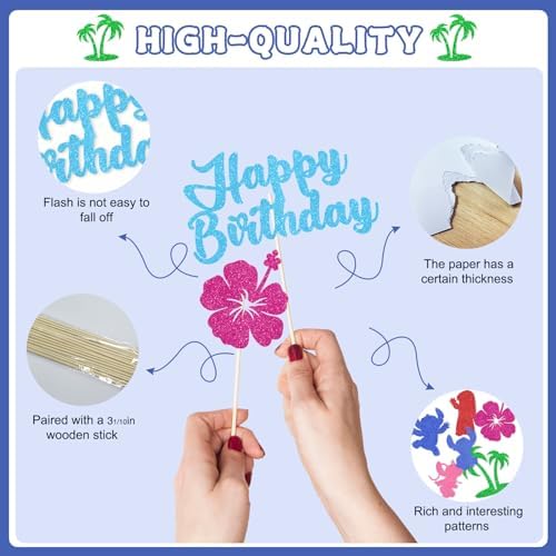 10pcs Glitter Cartoon Cake Toppers for Birthday Parties 1
