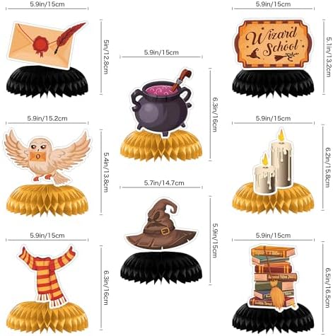 Magical Honeycomb Centerpieces Wizard Theme 8 Pcs