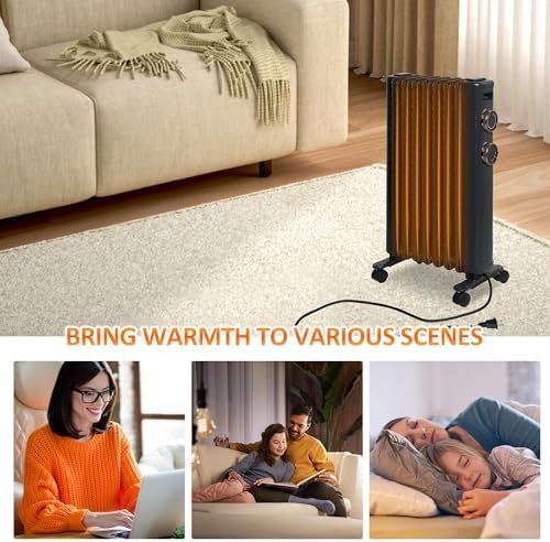 Fadidio Portable Oil-Filled Heater with 3 Heat Settings