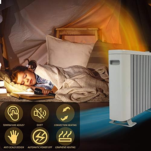 E-Macht Oil Filled Heater 1000W with Thermostat Safety Features