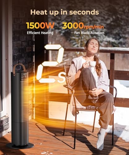 Abolee 26 1500W Electric Heater with Remote and Oscillation