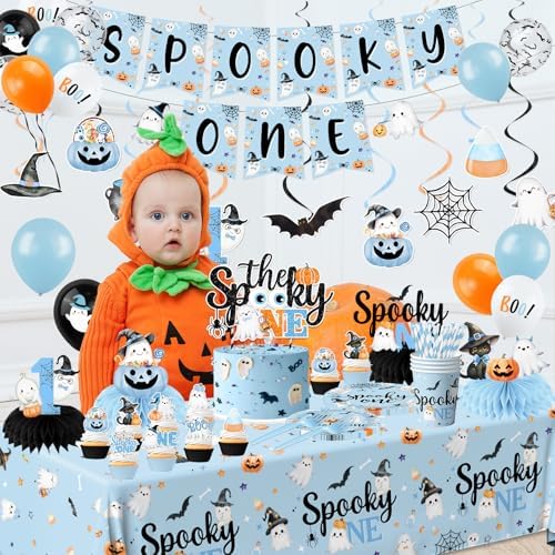 Spooky Blue Birthday Decorations Boy 1st Birthday Party Set