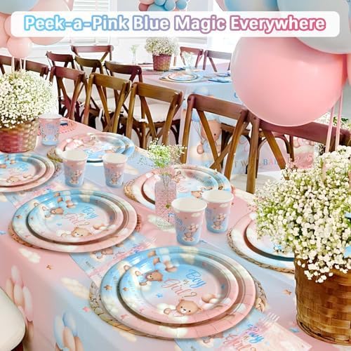 Lopeastar 154Pcs Bear Gender Reveal Decorations Set