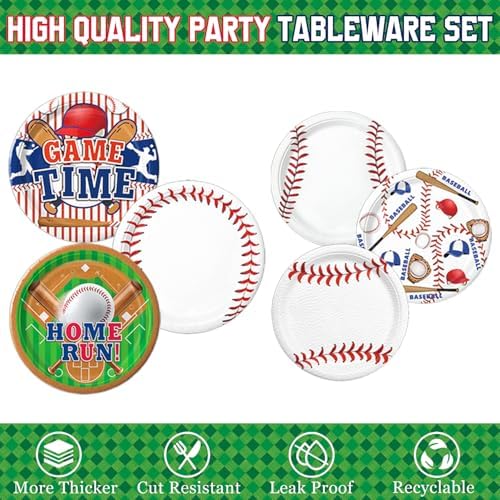 Oigco Baseball Party Decorations Set for 24 Guests