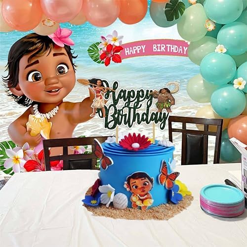 Mona Happy Birthday Cake Topper - Island Princess Theme