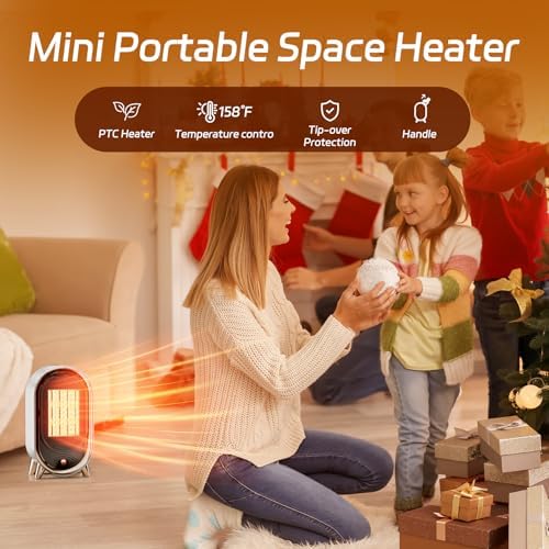 Feculs 900W Quiet Electric Space Heater for Indoor Use