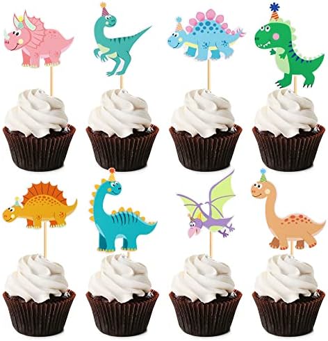 Ercadio Dinosaur Cupcake Toppers 32 Pack