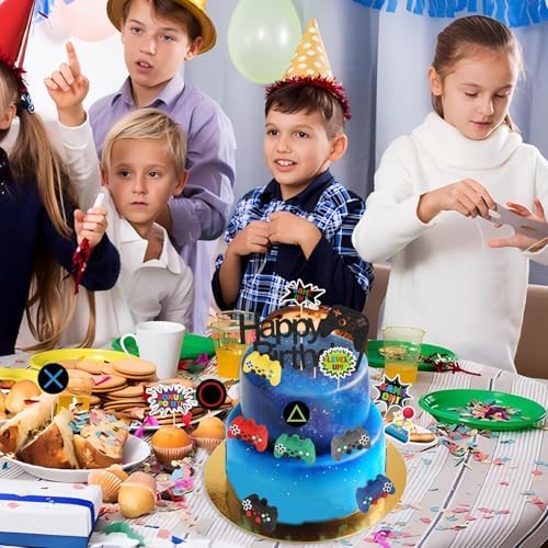 17 Pcs Video Game Cake Toppers Party Decorations