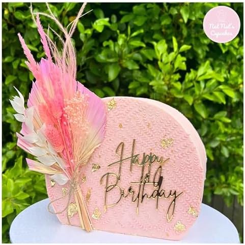 Happy Birthday Cake Topper Gold Mirror Acrylic Decoration
