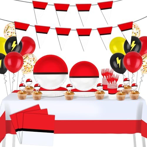162Pcs Cartoon Birthday Party Decor Set for 24 Guests