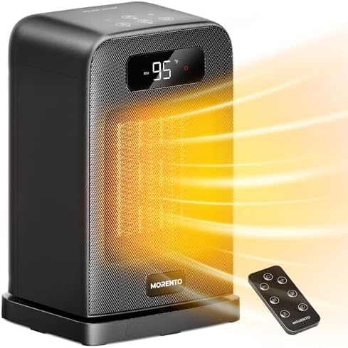 MORENTO 1500W Electric Desk Heater with Fan and Thermostat