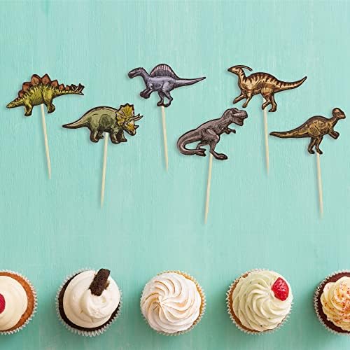 36Pcs Dinosaur Cupcake Toppers for Dino Theme Party