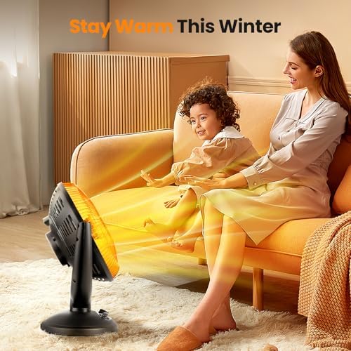 Kismile Oscillating Parabolic Heater with Thermostat and Timer