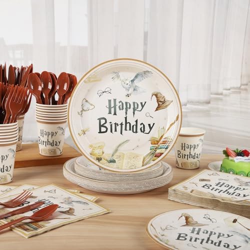 Magical Wizard Party Plates Napkins Kit 210PCS