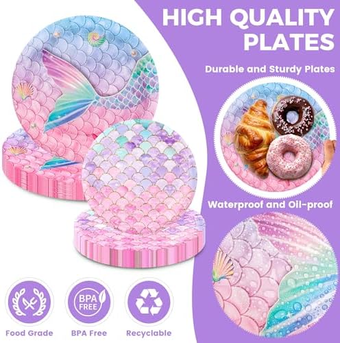Mermaid Birthday Decorations for Girls 24 Pieces