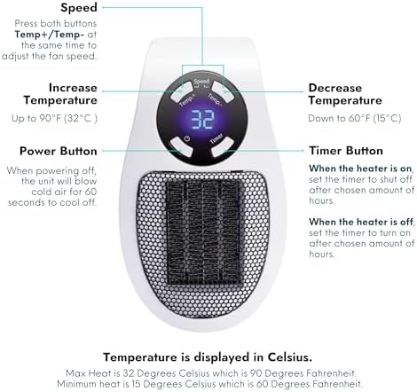 Alpha Heater 500W Portable Plug In Indoor Space Heater