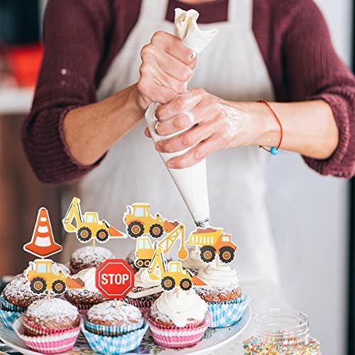 ZHUOWEISM 36PCS Construction Cupcake Toppers Decorations