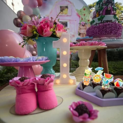 40PCS Hawaiian Theme Cupcake Toppers for Summer Party