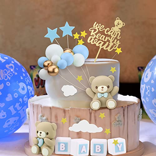 Yinder Bear Cake Toppers Set for Birthday and Baby Shower
