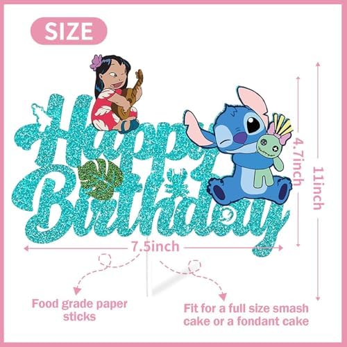 Cute Cartoon Birthday Cake Decor Blue 1