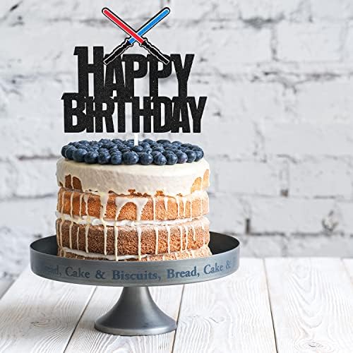 Lightsaber Birthday Cake Topper - Space Themed Decor for Boys