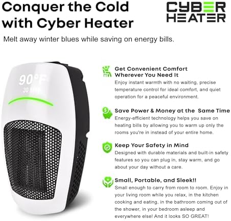 FREEZE2TRIM Cyber Heater 500W Electric Ceramic Space Heater