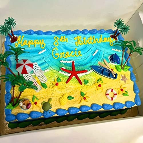 BSRESIN Beach Cake Decorations 15 Piece Set