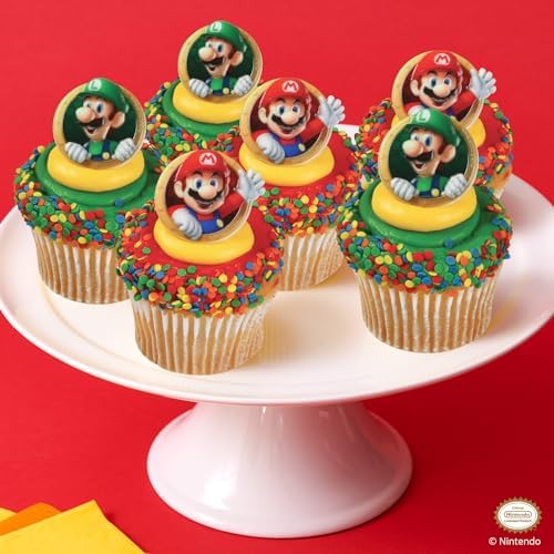 DecoPac Super Mario Cupcake Rings - 24 Pack
