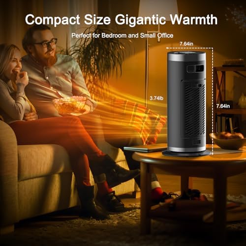 Feculs Official 1500W Electric Space Heater with Remote Thermostat