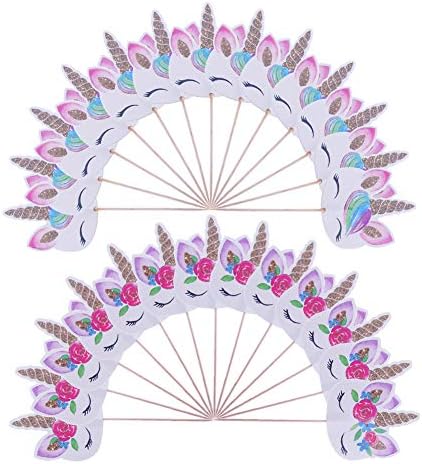 CCINEE 48pcs Rainbow Unicorn Cupcake Toppers 1