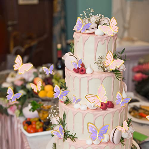 WOW DING 60Pcs 3D Butterfly Cupcake Toppers 1