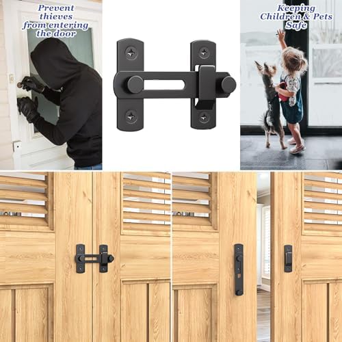 DOUBLE 2 C Barn Door Lock Hardware Black