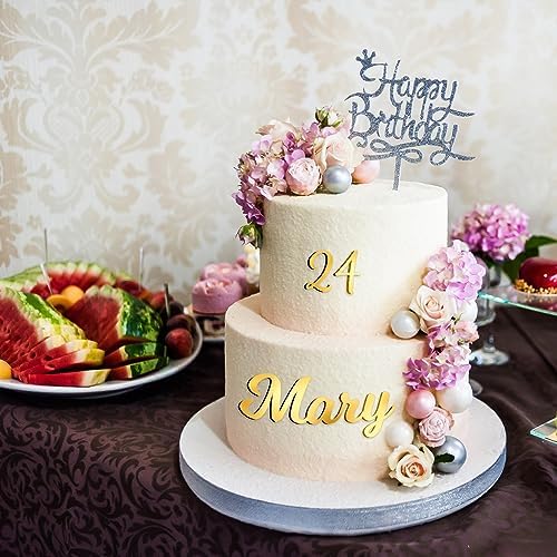 Jspupifip Gold Glitter Cake Toppers 64 Pcs Alphanumeric