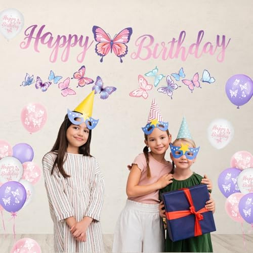 Butterfly Party Decor Set for 20 Guests