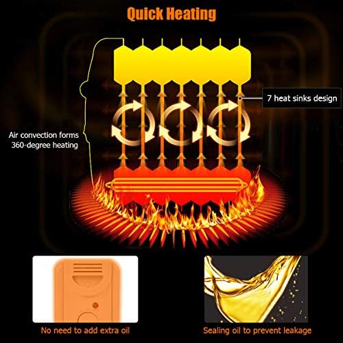 COSTWAY 1500W Oil Filled Radiator Heater with 3 Settings Safety Features