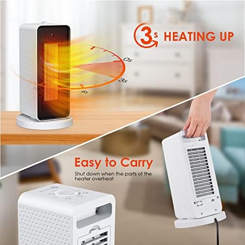 Qoosea Portable Electric Ceramic Space Heater with Thermostat