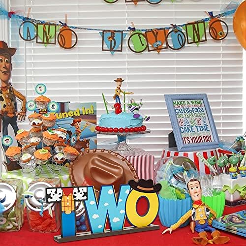 C1krint Cowboy 2nd Birthday Wooden Centerpiece