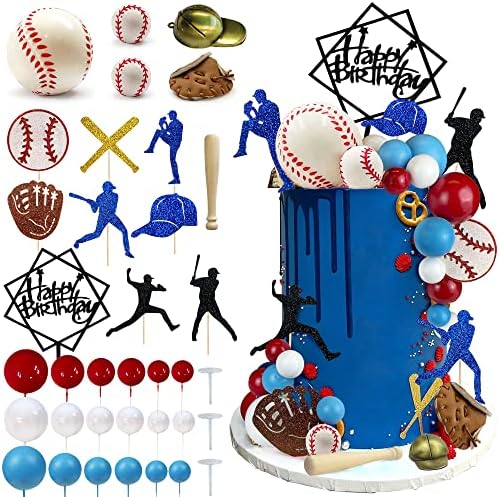 Baseball Cake Decorations 36pcs Themed Birthday Party Supplies